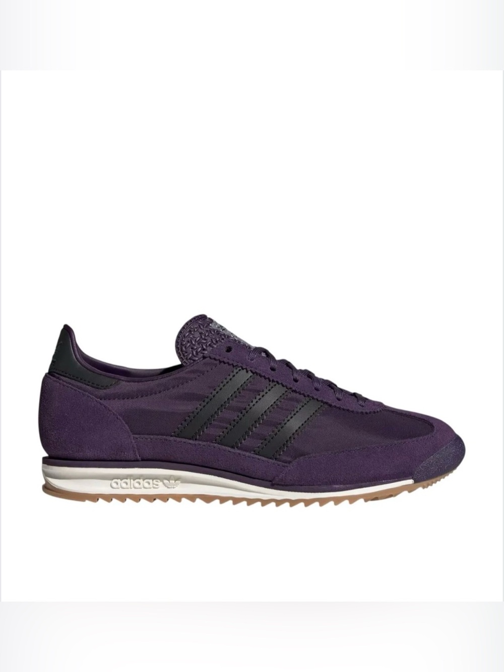 adidas SL 72 OG women's sneakers in the Aurora Plum and Core Black colorway.